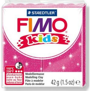 Gyurma 42 g Fimo égethető Kids glitteres rózsaszín