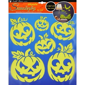 Halloween Ablakmatrica foszforeszkáló töklámpások 32x31cm Halloween mintás party dekoráció!