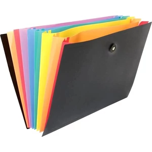 Harmónika mappa VIQUEL Rainbow Class 8rekesz PP gumis fekete VIQUEL 110087-05