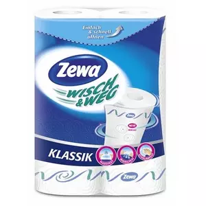 Háztartási papírtörlő ZEWA Kla újrahasznos 2rétegű 2tekercs/csomag Wisch