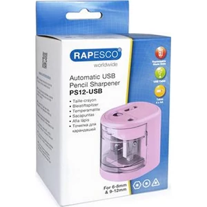 Hegyező Elektromos Rapesco PS12-USB 2lyukú tartályos rózsaszín Írószerek Rapesco 1449