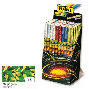 Hologrammos fólia Folia 40cmx1m öntapadós  zöld 1 tekercs
