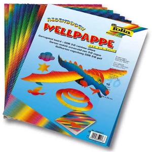 Hullámpapír karton Folia'25 3d 25x35cm 10ív szivárvány