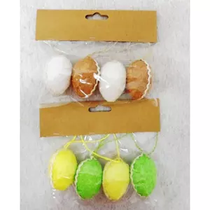 Húsvéti dekor akasztós tojás krepp tojás, 5cm 4db/csomag