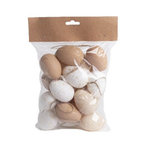 Húsvéti dekor tojás műanyag, 18db/csomag fehér natúr 671219