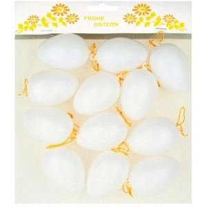 Húsvéti dekor tojás fehér, 6cm 12db/csomag