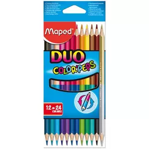 Színes ceruza 12 Maped Color'Peps Duo/kétvégű háromszög 24szín Írószerek MAPED 829600
