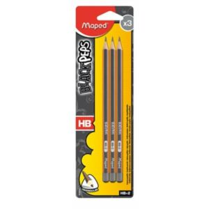 Ceruza HB Maped Black Peps radír nélkül 3db/bliszter grafitceruza