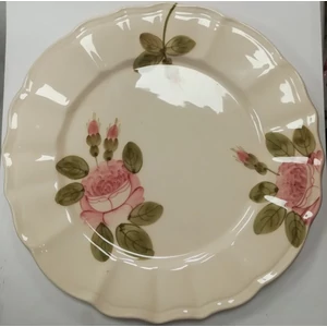 Kerámia romantik rózsás lapostányér kézzel festett porcelán