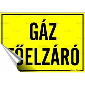 Információs matrica 11 6x16 6 cm Gáz főelzáró