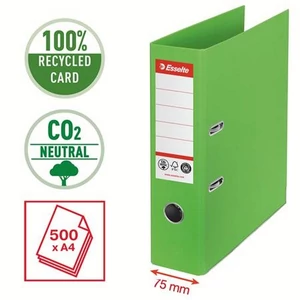 Iratrendező 75mm Esselte A4, Co2-semleges, élvédő sínnel, Iratrendezés, archiválás