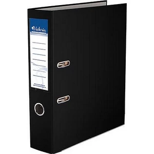 Iratrendező 75mm A4 Victoria Basic élvédős PP/karton fekete Iratrendezés Victoria 75BLACK