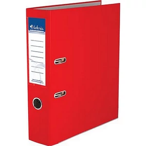 Iratrendező 75mm A4 Victoria Basic élvédős PP/karton piros Iratrendezés Victoria 75RED