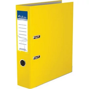 Iratrendező 75mm A4 Victoria Basic élvédős PP/karton sárga Iratrendezés Victoria 75YELLOW