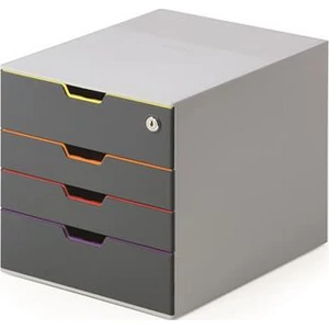IrattároLó műanyag Durable Varicolor Safe 4 fiókos 1 zárható Iratrendezés DURABLE 760627