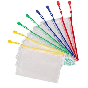 Irattartó tasak A5 djois Cipzáras PVC, hálós, 220x150 mm, vegyes 