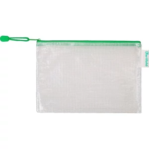 Irattartó tasak A5 djois Cipzáras PVC, hálós, 220x150 mm, zöld 