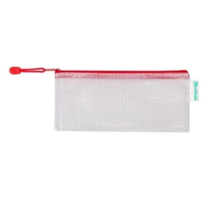 Irattartó tasak DL djois Cipzáras csekk, PVC, hálós, 250x130 mm piros