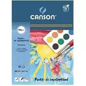 Festőtömb Canson A4 120gr hófehér 21x29, 7 25lap iskolai festőtömb iskolaszezonos termék kezdő művészblokk