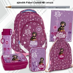 Iskolatáska szett Ars Una 24 Cute Animals Puppy Tacskó 6 rész