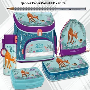 Ars Una iskolatáska szett 24 My Secret Garden táska, tolltartó,őzike tornazsák, kulacs, uzsonnásdoboz