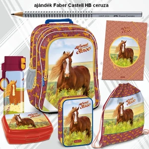 Iskolatáska szett Ars Una 24 My Sweet Horse táska, tolltartó, tornazs kulacs, uzsonnás, gumis mappa