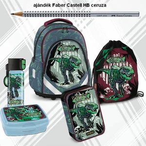 Iskolatáska szett Ars Una 24 T-Rex dínós anatómiai 5 rész + cerka