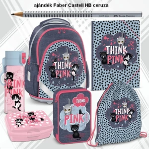 Iskolatáska szett Ars Una 24 Think Pink cicás anatómiai 6 részes