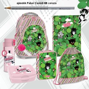 Iskolatáska szett Ars Una 25 Think Pink  táska, tolltartó, gumis mapp tornazsák, kulacs, uzsonnásdoboz