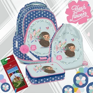 Iskolatáska szett Ars Una 26 Fresh Flowers Süni 3 részes