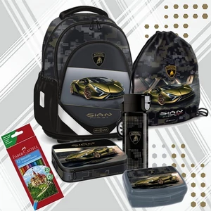 Iskolatáska szett Ars Una 26 Lamborghini Gold and Black 5 rész