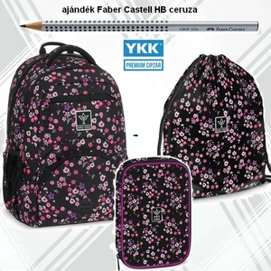 Pearl Blossom Black Iskolatáska szett Ars Una 24 HB ceruzával