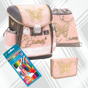 Iskolatáska szett Belmil 22' Classy Butterfly 403-13 táska,tolltartó,tornazsák