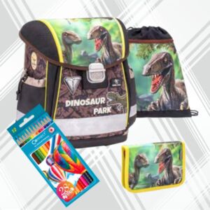 Iskolatáska szett Belmil 22' Classy Dinosaur Park 403-13 táska,tolltartó,tornazsák