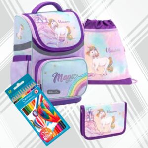 Iskolatáska szett Belmil 22' Mini Rainbow UnICOrn Magic 405-71 táska,tolltartó,tornazsák