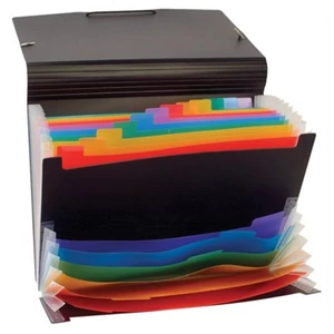 Harmonika mappa VIQUEL Rainbow Class 12+6 rekeszes PP fekete VIQUEL 110687-05