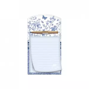 Jegyzetfüzet Argus 10x18cm hűtőmágnes 40 lapos ,ceruzával Bloom, kék virág 1132-0367
