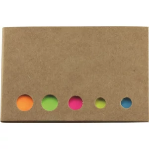 Jelölőcimke 83x55x5 mm 5színű natúr papír adagolóban