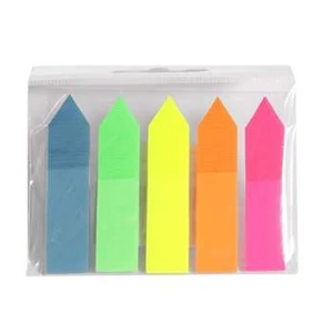 Jelölőcímke 12x50mm, 5x25lap műanyag nyíl Blring 5 klf. szín Papiron