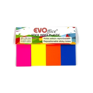 Jelölőcímke EVOffice 20x50mm,  papír, vegyes neon színek 4x25lap EV6D01