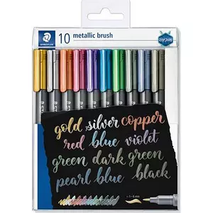 Dekormarker Staedtler 10 Design Journey Metallic Brush, kúpos