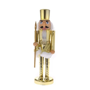 karácsony dekor Diótörő 23 műanyag, álló arany 7x28cm