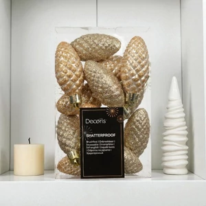 Karácsonyfa dísz toboz 6db/dob fenyőtoboz glitteres 9x4,5x14cm SDKAE25