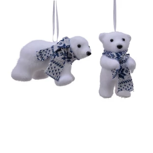 Karácsonyi dekor akasztós 24' fehér maci, 2 féle 1db/ár sdkae