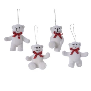 Karácsonyi dekor akasztós 24' maci, glitteres, 4 féle 8cm sdkae