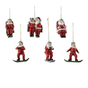Karácsonyi dekor akasztós 24' polyresin 6 féle kézzel festet dísz 7cmx3.5cmx8.5cm sdkae 1db/ár