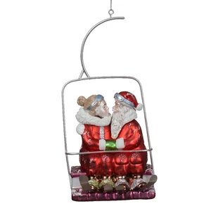 Karácsonyi dekor akasztós 24' télapó üveg kézzel festett 10.1cmx10.3cmx22cm sdkae