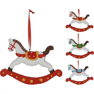 Karácsonyi dekor akasztós hintaló, 8cm 3 féle kpm