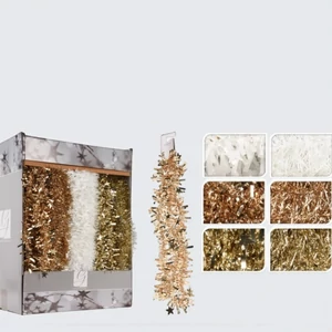 Karácsonyi dekor boa '23 180cm, 6 féle csillogós kpm