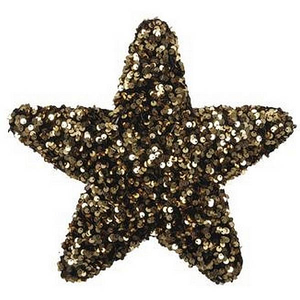 Karácsonyi dekor csillag flitteres műanyag 25 cm arany